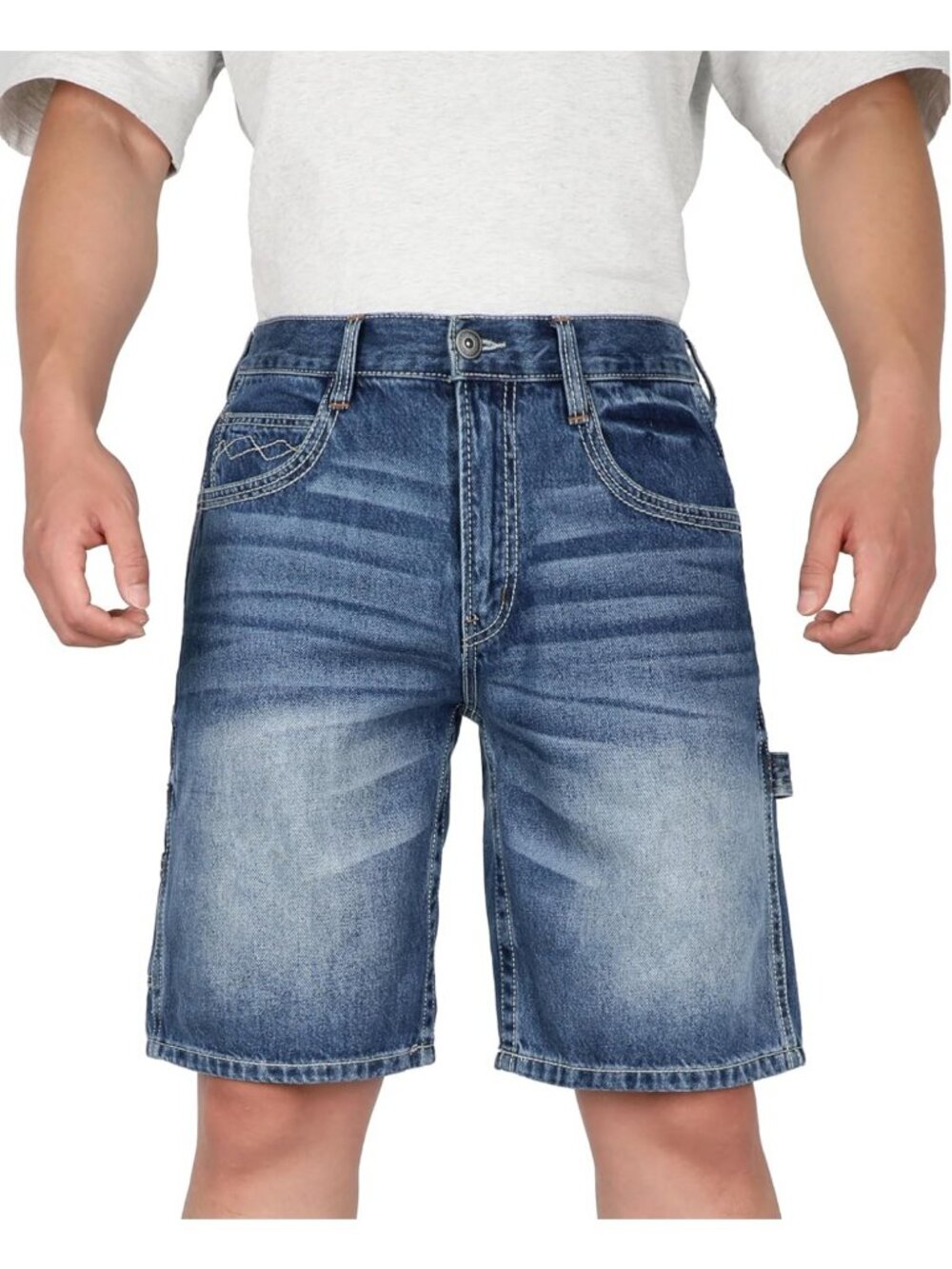 Men's Relaxed Fit Denim Carpenter Shorts - Soft, Comfortable Summer Style